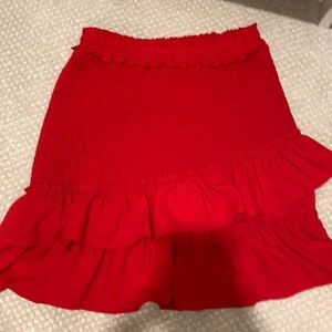 Red mini skirt